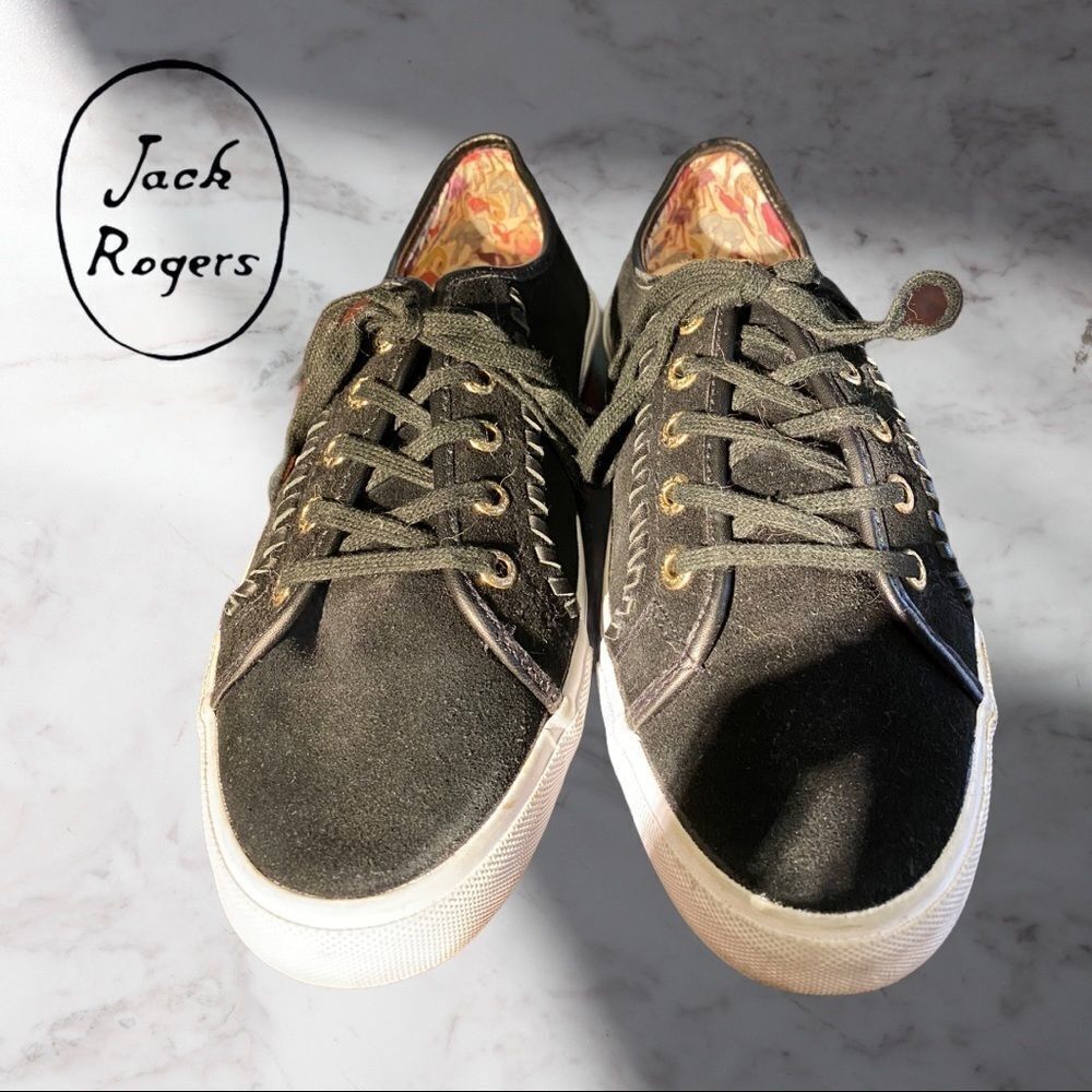 Jack Rogersย "Carter" BlackโSuede Sneakersโ8.5